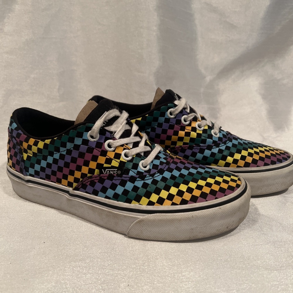 Vans Doheny Iridescent Checkered Lace-up Sneakers Low Top Womens Shoe Size 6